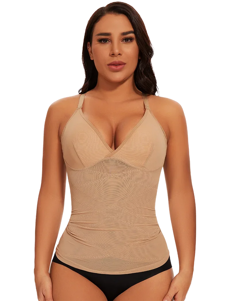 MISSMOLY Women Built in bra Shapewear Camisole Tummy Control Body Shaper Slimming Underwear Compression Corset Bustier Tank Tops - Lena & Miles Exquisite Boutique LLC.