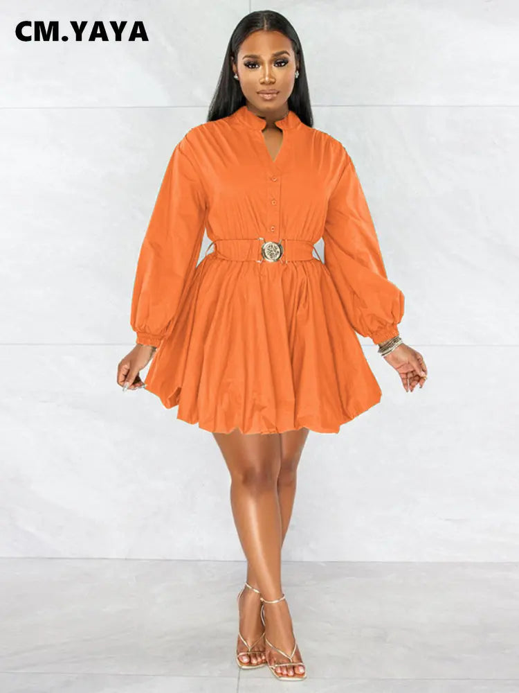 CM.YAYA Long Sleeve with Belt Single Breasted - Lena & Miles Exquisite Boutique LLC.