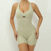 V Back One-Piece Suit Scrunch Sports Jumpsuit Women Gym Rompers Female Quick-Drying Yoga Clothing Fitness Sexy Bodysuits Women - Lena & Miles Exquisite Boutique LLC.