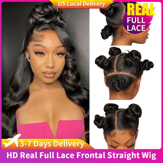 Real Full lace Human Hair Wigs Body Wave Frontal HD Lace Closure With Baby Hair 250% Density 360 Lace Frontal Human Hair