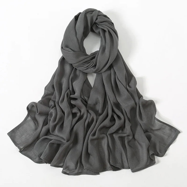 Ramadan Solid Color Big Size Cotton Rayon Hijab - Lena & Miles Exquisite Boutique LLC.