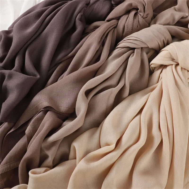 Ramadan Solid Color Big Size Cotton Rayon Hijab - Lena & Miles Exquisite Boutique LLC.