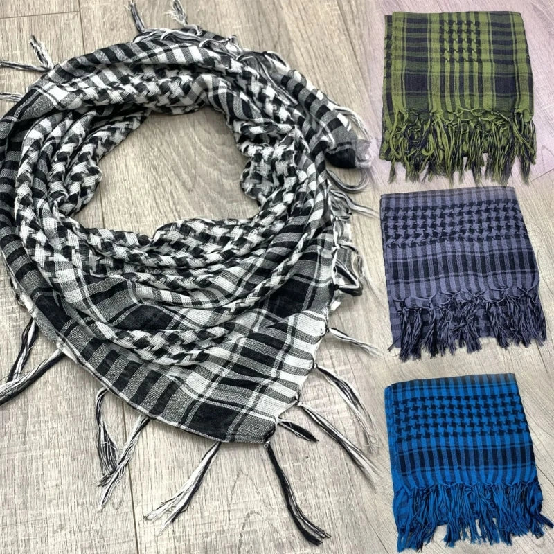 Classical Headwrap Shemagh Scarf for Sun Protections Arab Keffiyeh Headscarf Arabian Dubai Headcover Ethnic Hijab Shawl - Lena & Miles Exquisite Boutique LLC.