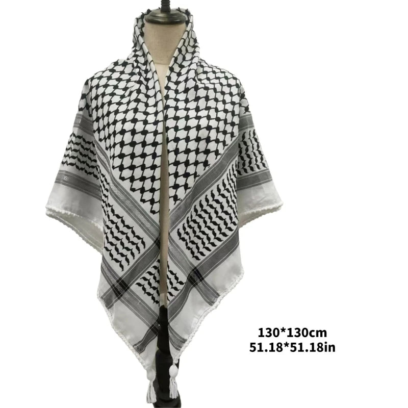 Fringed Arab Scarf Shemagh Head Wrap Arabian - Lena & Miles Exquisite Boutique LLC.