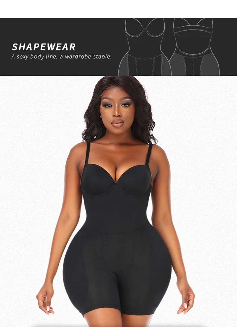 AfruliA Bodysuit Shapewear Padded Hip Enhancer Bra Cushion Butt Lifter Sexy Back Body Shaper Jumpsuits Fajas Colombianas Girdles - Lena & Miles Exquisite Boutique LLC.