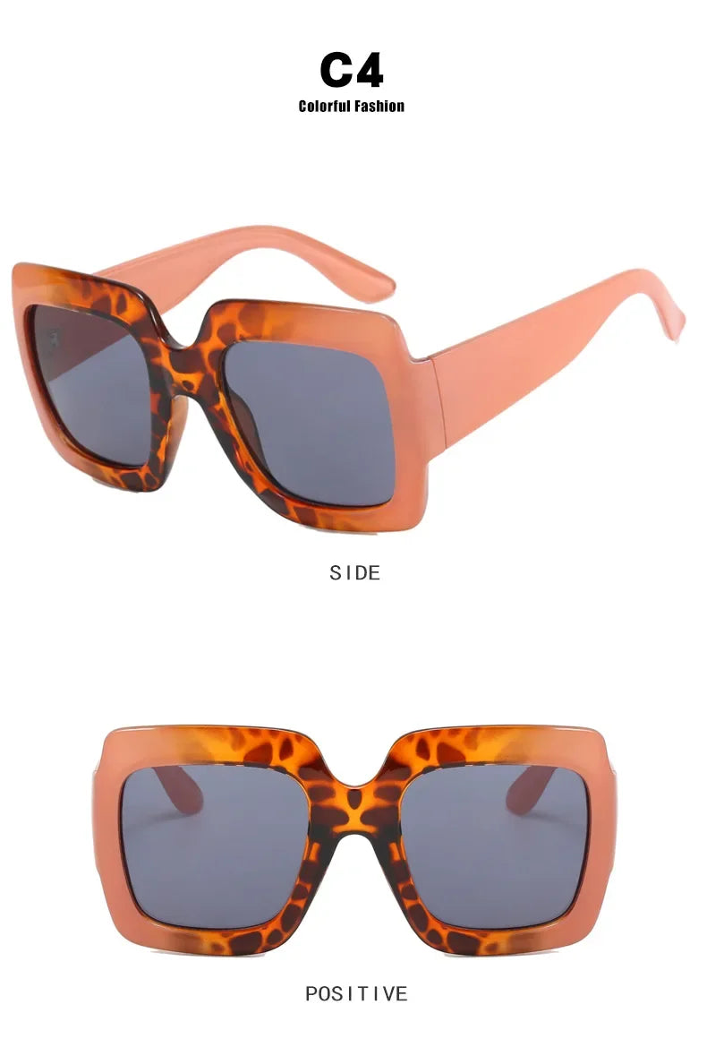 JNPCXI Oversized Square Sunglasses Women Fashion Shades UV400 Men Luxury Brand Designer Male Female Sun Glasses - Lena & Miles Exquisite Boutique LLC.