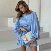 Tornova Fashion Ruffled Mini Dress - Lena & Miles Exquisite Boutique LLC.