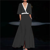 Women Fashion 2024 Spring V Neck Belted Party - Lena & Miles Exquisite Boutique LLC.