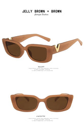 Retro Rectangle Sunglasses Women Brand Designer - Lena & Miles Exquisite Boutique LLC.