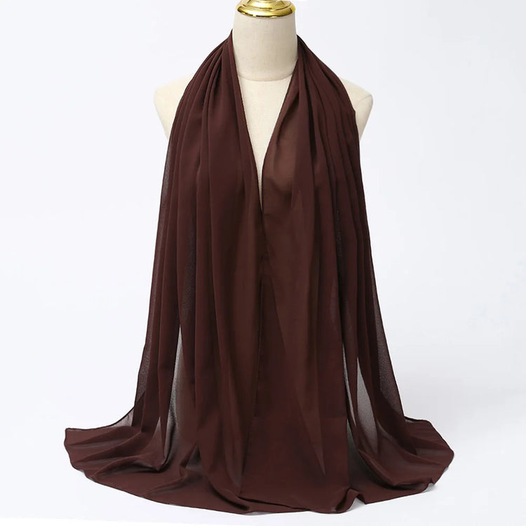 Muslim Chiffon Hijab Scarf Women Long Solid - Lena & Miles Exquisite Boutique LLC.