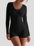 Dulzura Skinny Long Sleeve Playsuits Solid Bodycon Jumpsuits Rompers Evening Party Club Holiday Workout Sport Women Clothes Y2K - Lena & Miles Exquisite Boutique LLC.