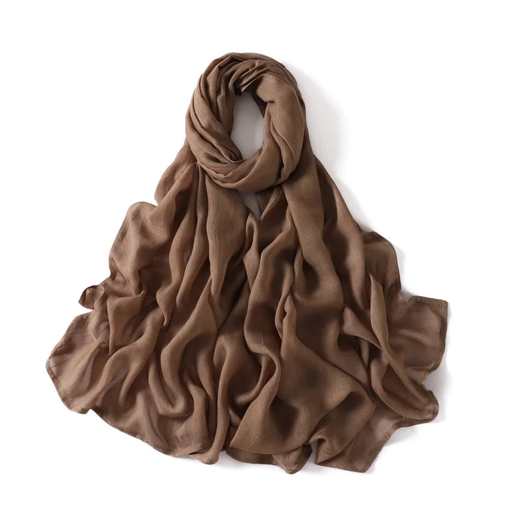 Ramadan Solid Color Big Size Cotton Rayon Hijab - Lena & Miles Exquisite Boutique LLC.