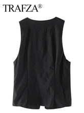 TRAFZA Women Fashion Lace Up Vest V Neck - Lena & Miles Exquisite Boutique LLC.