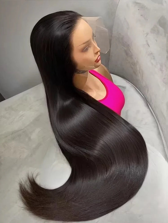 Brazilian Bone Straight 13x6 Lace Front Wig Remy For Black Women 30 40 Inch 250 Density 13x4 Hd Lace Frontal Human Hair 100% Wig