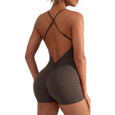Sleeveless Sports Jumpsuit Woman Fitness Overalls Short Workout Rompers Women Gym Bodysuits Female Push Up Yoga One-Piece Suit - Lena & Miles Exquisite Boutique LLC.