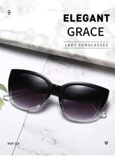 Retro Fashion Cat Eye Sunglasses Women Brand Sun Glasses Gradient Lens Simple Wide Leg Design Unisex Cateye Female Shades UV400 - Lena & Miles Exquisite Boutique LLC.