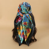 2024 Luxury Brand Bandana Silk Square Leopard Print Scarf Women Satin Shawl Hijab Female Scarves Hair Band Headkerchief - Lena & Miles Exquisite Boutique LLC.