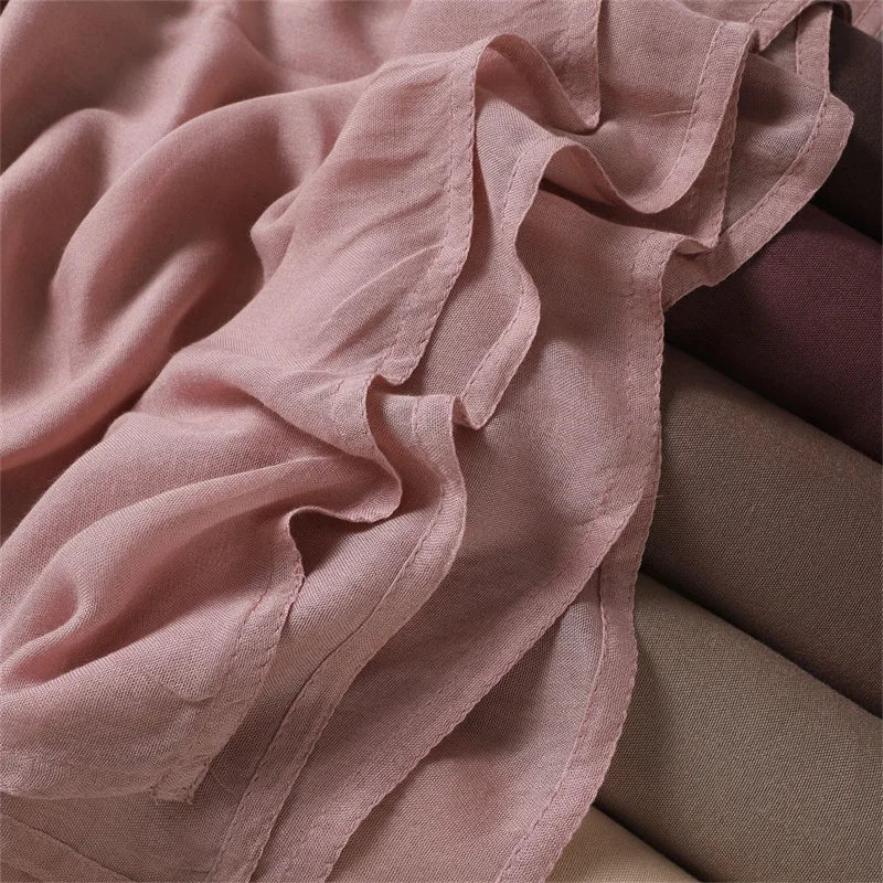 Ramadan Solid Color Big Size Cotton Rayon Hijab - Lena & Miles Exquisite Boutique LLC.