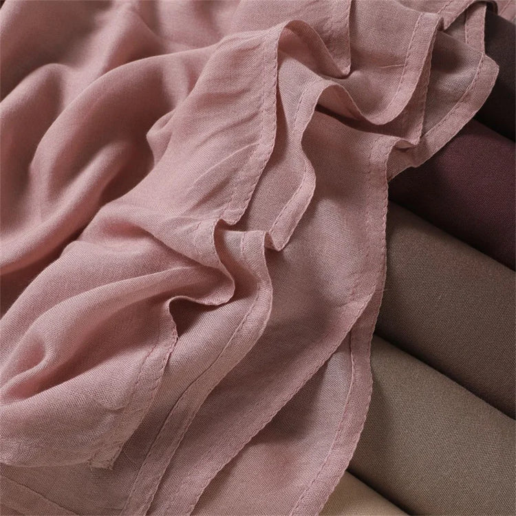 Ramadan Solid Color Big Size Cotton Rayon Hijab - Lena & Miles Exquisite Boutique LLC.