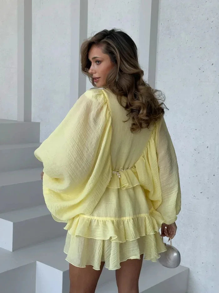 Tornova Fashion Ruffled Mini Dress - Lena & Miles Exquisite Boutique LLC.