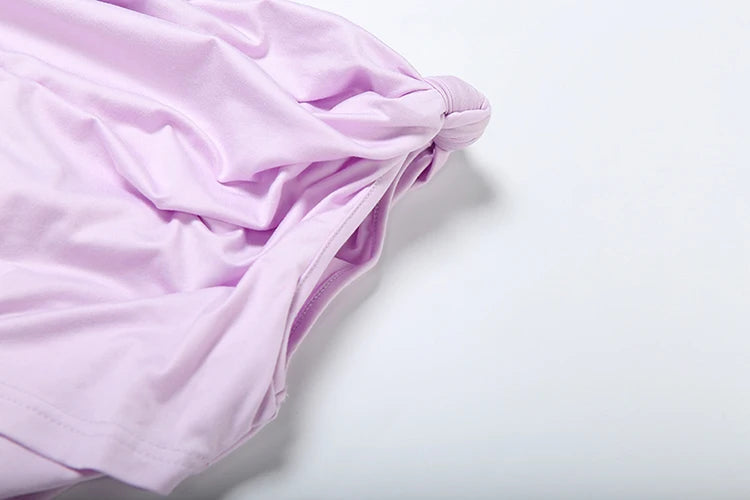 kliou Asymmetrical Incline Shoulder Women Dress High Street Concise Unique Tied Pleated Sleeveless Maxi Bodycon Mujer Party Robe - Lena & Miles Exquisite Boutique LLC.