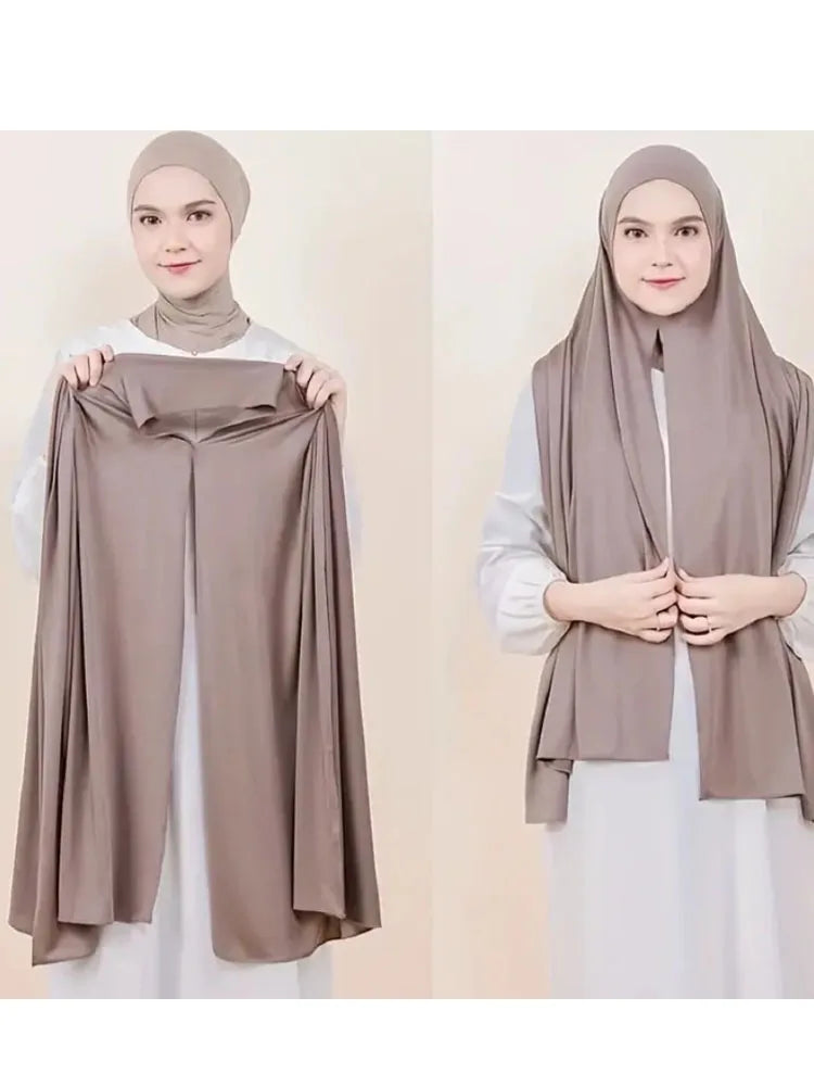 Easy To Wear Jersey Hijab Scarf Solid Color - Lena & Miles Exquisite Boutique LLC.