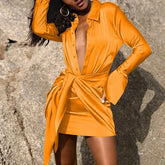 2023 Elastic Elegant Single-Breasted Dress Retro - Lena & Miles Exquisite Boutique LLC.