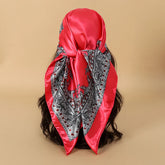 2024 Luxury Brand Bandana Silk Square Leopard Print Scarf Women Satin Shawl Hijab Female Scarves Hair Band Headkerchief - Lena & Miles Exquisite Boutique LLC.