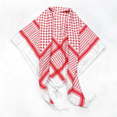 New 125x125cm Tassel Arabic Turban Square Scarf ArafatPalestinian Three-color Patchwork Knit Embroidered 49inch Square Scarf - Lena & Miles Exquisite Boutique LLC.