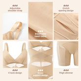 Women Body Shaper Cross Compression Tummy Control Butt Lifter Mesh Shapewear Bodysuit Faja With Open Crotch - Lena & Miles Exquisite Boutique LLC.