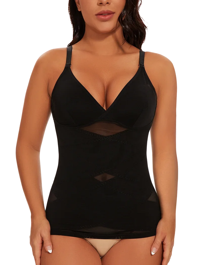 MISSMOLY Women Built in bra Shapewear Camisole Tummy Control Body Shaper Slimming Underwear Compression Corset Bustier Tank Tops - Lena & Miles Exquisite Boutique LLC.