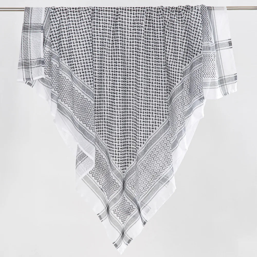 Luxury Design Muslim Men Plaid Print Kerchief Arab Shemagh Dubai Turban Neck Wrap Keffiyeh Arabic Middle East Headcover Shawl - Lena & Miles Exquisite Boutique LLC.
