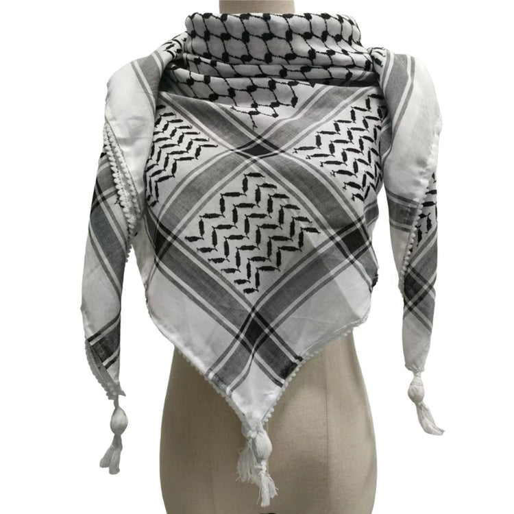 Fringed Arab Scarf Shemagh Head Wrap Arabian - Lena & Miles Exquisite Boutique LLC.