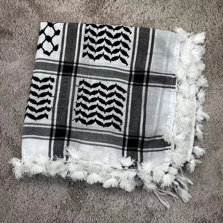 Hunting Arab Keffiyeh Shemagh Scarf Cotton Winter Shawl Neck Warmer Cover Head Wrap Windproof Outdoor Camping Scarf Men Women - Lena & Miles Exquisite Boutique LLC.