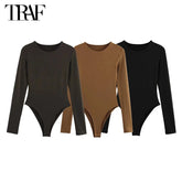 TRAF 2025 Bodysuit Women Sexy Bodys for Women Bustier Body Ladies Top Long Sleeve Bodysuits Woman Spring Summer Outfits Lingerie - Lena & Miles Exquisite Boutique LLC.