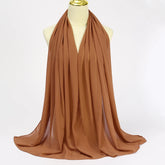 Muslim Chiffon Hijab Scarf Women Long Solid - Lena & Miles Exquisite Boutique LLC.