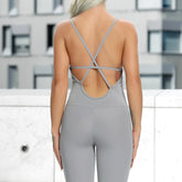 Women Yoga Jumpsuit Backless Workout Catsuit Bodysuit Sleeveless Gym Bodycon Romper Sportswear Fitness Yoga Suit Sexy Sport Set - Lena & Miles Exquisite Boutique LLC.