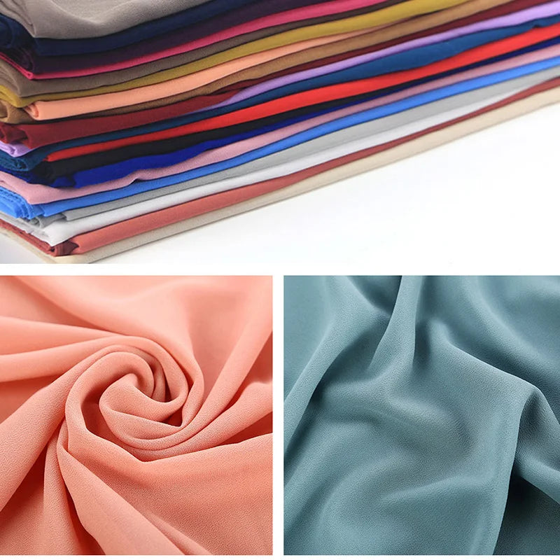 Muslim Chiffon Hijab Scarf Women Long Solid Colo Women Hijabs Scarves Ladies Muslim Veil Jersey Hijabs - Lena & Miles Exquisite Boutique LLC.
