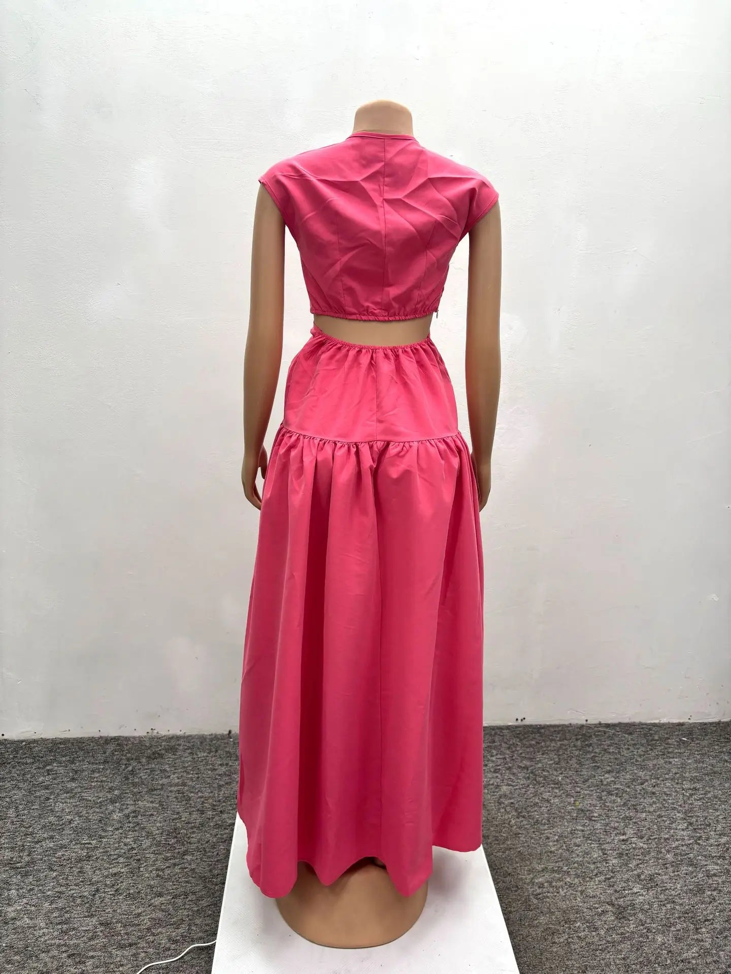 CM.YAYA Women Short Sleeve Tie Up Open Waist - Lena & Miles Exquisite Boutique LLC.