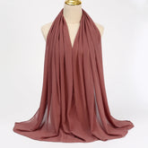 Ramadan Muslim Chiffon Hijabs For Woman Plain - Lena & Miles Exquisite Boutique LLC.