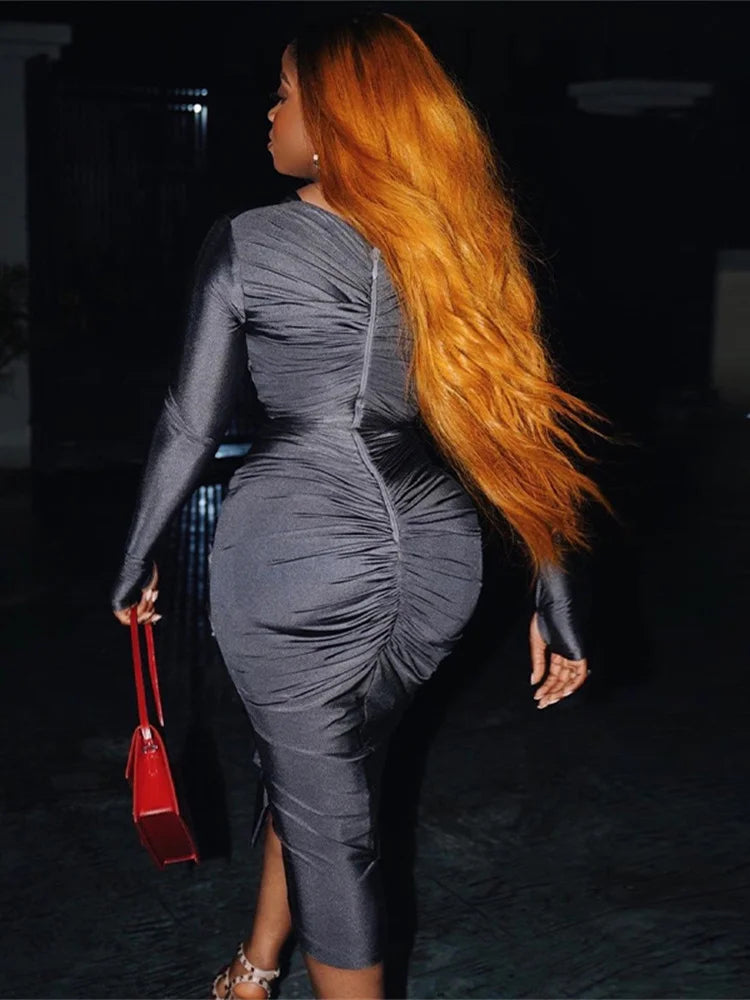 Weird Puss Floral Tassel Women Dress Ruched - Lena & Miles Exquisite Boutique LLC.