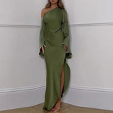 Sexy Oblique Shoulder Solid Irregular - Lena & Miles Exquisite Boutique LLC.