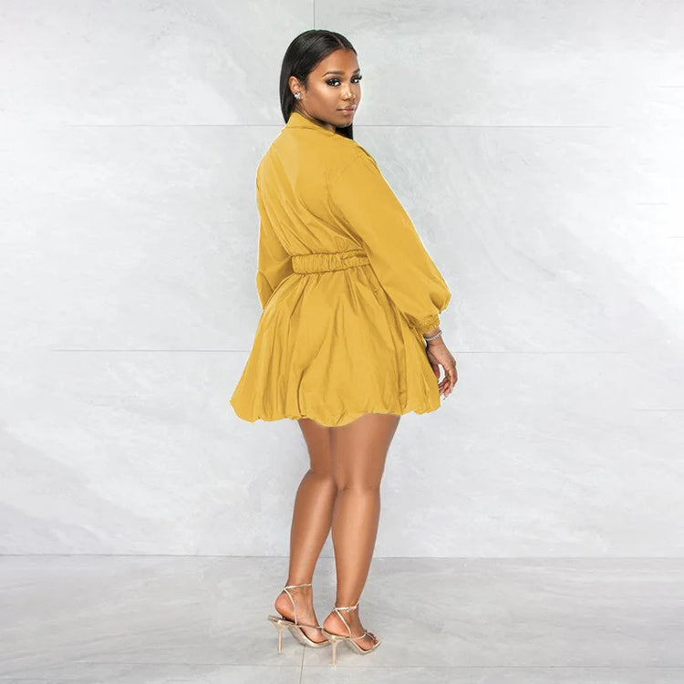 CM.YAYA Long Sleeve with Belt Single Breasted - Lena & Miles Exquisite Boutique LLC.