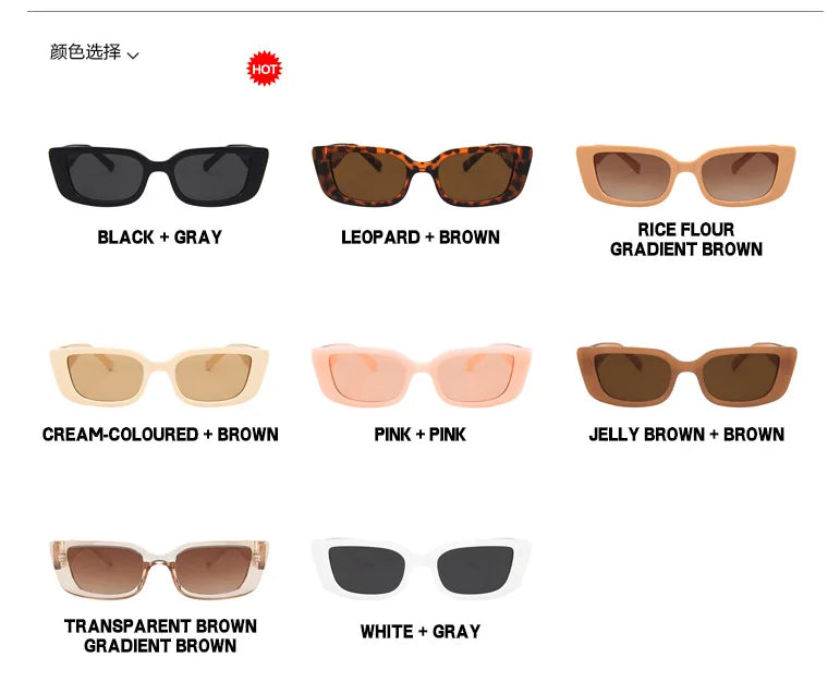 Retro Rectangle Sunglasses Women Brand Designer - Lena & Miles Exquisite Boutique LLC.