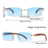 Trendy Punk Sunglasses Rimless Rectangle Sun - Lena & Miles Exquisite Boutique LLC.