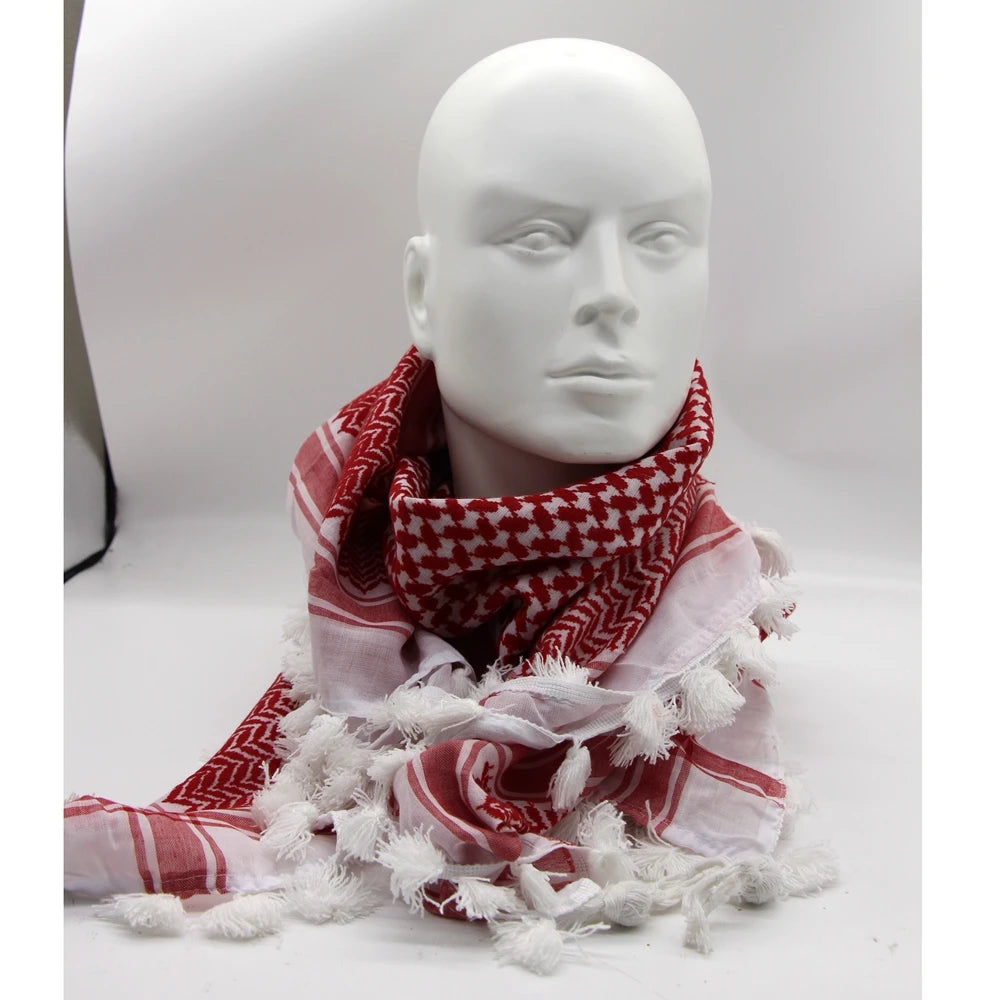 Hunting Arab Keffiyeh Shemagh Scarf Cotton Winter Shawl Neck Warmer Cover Head Wrap Windproof Outdoor Camping Scarf Men Women - Lena & Miles Exquisite Boutique LLC.