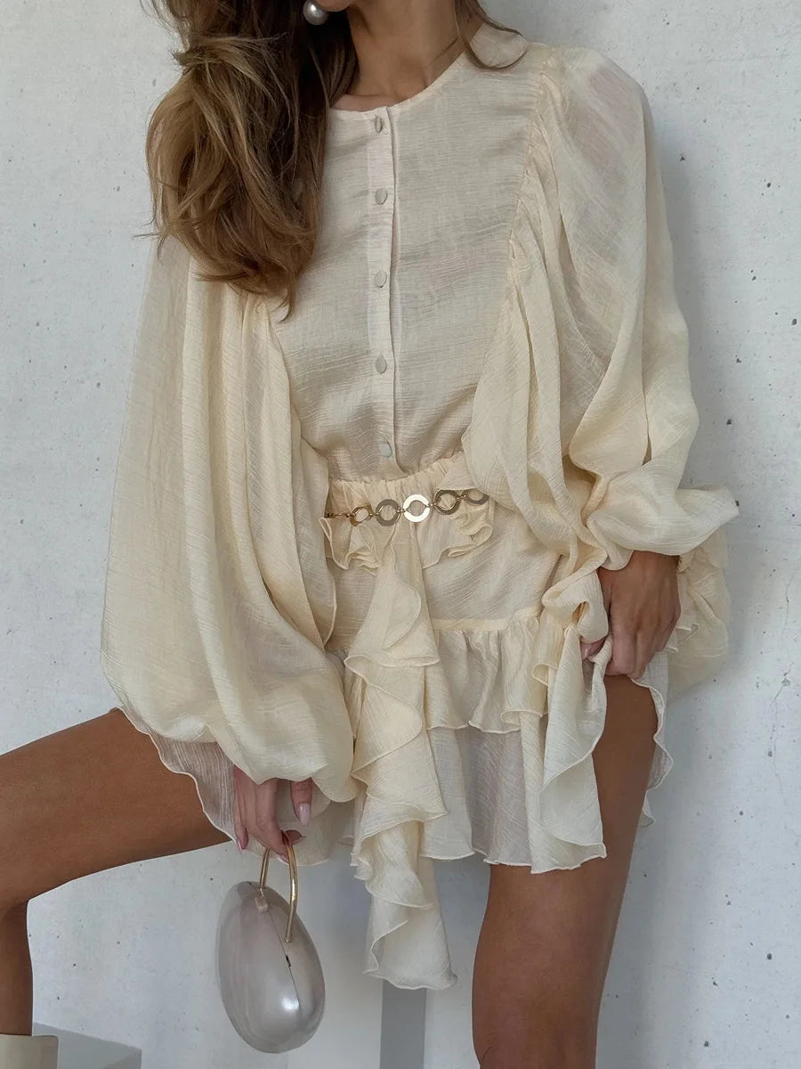 Tornova Fashion Ruffled Mini Dress - Lena & Miles Exquisite Boutique LLC.