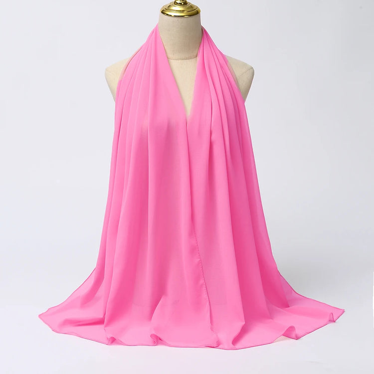Muslim Chiffon Hijab Scarf Women Long Solid - Lena & Miles Exquisite Boutique LLC.