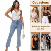 Women Tummy Control Body Shaper Mesh Slimming Waist Briefs Bodysuit V Neck Body Shaper Butt Lifter Smooth Body with Built in Bra - Lena & Miles Exquisite Boutique LLC.