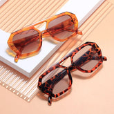 Vintage Square Sunglasses for Women Men Thickuble Bridges Eyewear Female Fashion Chic Polygon Sun Glasses Leopard Blue - Lena & Miles Exquisite Boutique LLC.